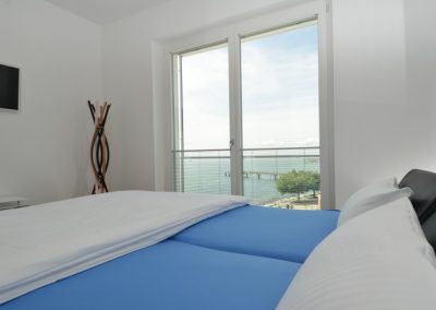 Meerblick aus dem Schlafzimmer im Penthouse Ocean Sun in Sassnitz/ Rügen