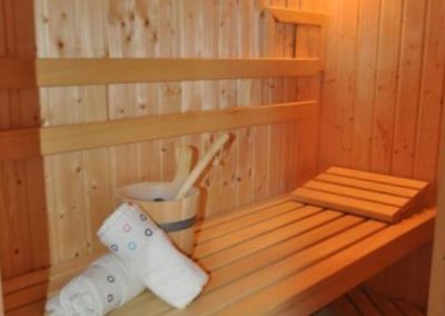 Die wohnungseigene Sauna in der Ferienwohnung Hohe Düne.