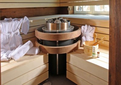 die sauna im chalet stil im ferienhaus ruden in Lobbe auf Rügen