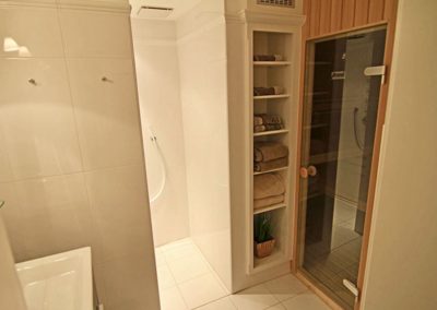 Sauna und Sanarium mit Duschbad im ferienhaus klenterdeel in keitum
